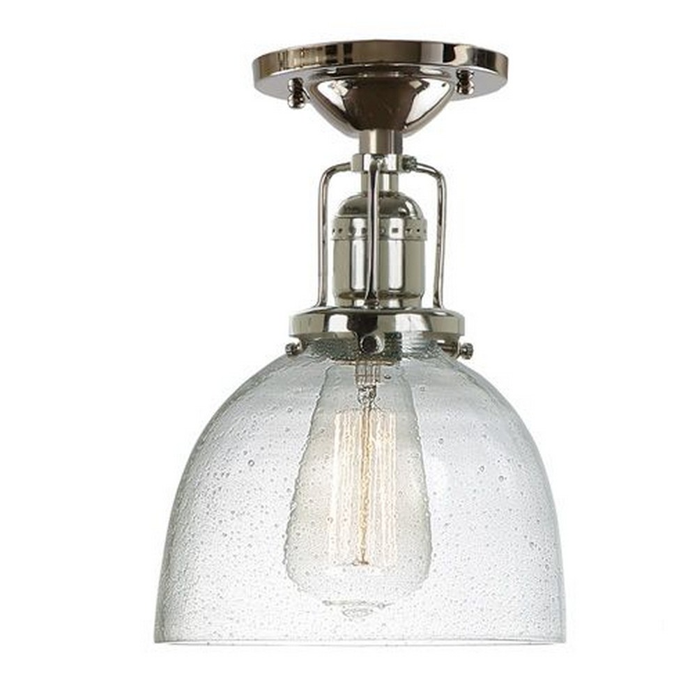 JVI Designs-1202-15 S5-CB-Union Square - One Light 9.75 Inch Flush Mount   Polished Nickel Finish